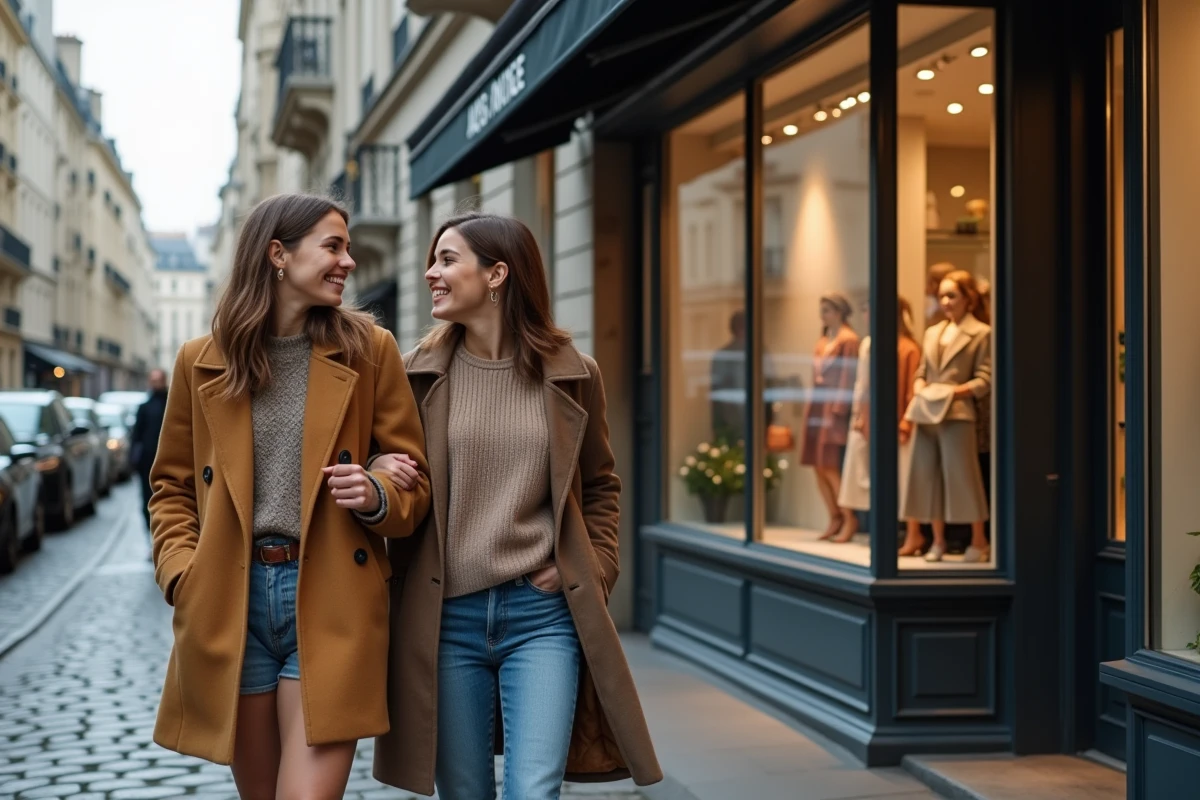 Deux amies en streetwear parisien dans la rue