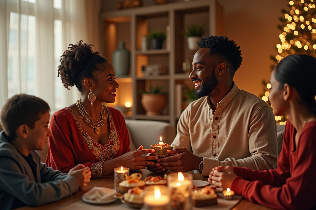 Couple multiculturel célébrant leur 11e anniversaire de mariage