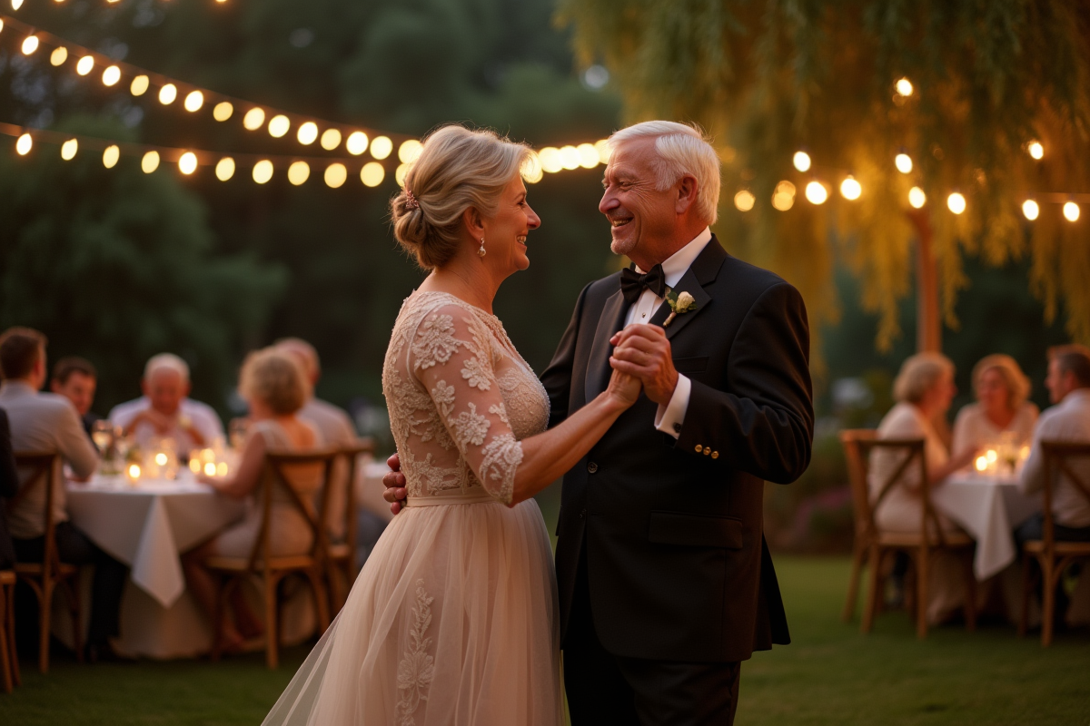 Couple âgé heureux lors d