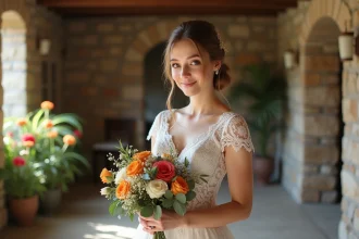Bouquet de mariage aux couleurs symboliques et harmonieuses