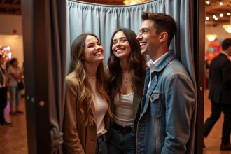 Photobooth coloré prêt pour animer un événement festif