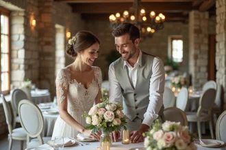 Palette de couleurs harmonieuse pour décoration de mariage