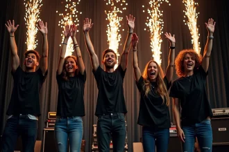 Jets de scène illuminant un événement festif avec éclat et dynamisme