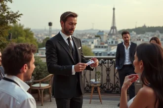 Magicien professionnel captivant un public lors d'un événement à Paris
