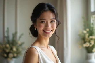 Chignon élégant pour un mariage simple et raffiné