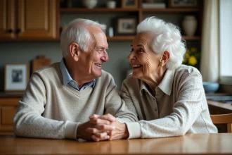 Célébration d'un couple marié depuis 54 ans entouré de souvenirs