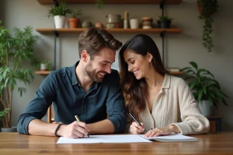 Faire-part de mariage avec une date d'envoi de quatre mois avant la cérémonie