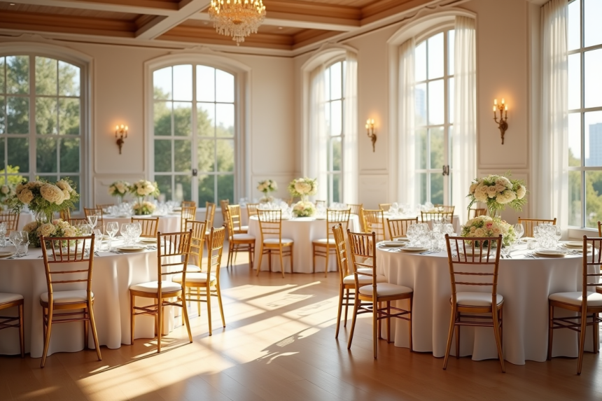 Salle de reception de mariage élégante et romantique